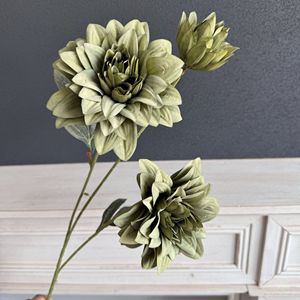 Fleurs artificielles de dahlia Jinxi en soie, faites à la main, pour décoration de mariage et de maison 63650520 - Product Image 4
