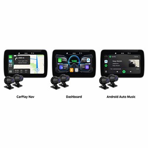 Navigatore GPS per <span class=keywords><strong>Moto</strong></span> con Visione Notturna, Schermo 6.25 Pollici, Wireless Carplay Android Auto, Impermeabile IP67, Touch Screen, Doppia Dash Cam Registratore - Product Image 6