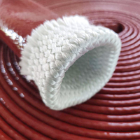 Funda Flexible de Alta Tensión para Cables, Tubo de Silicona y Fibra de Vidrio, Funda de Silicona y Fibra de Vidrio para Cableado Automotriz