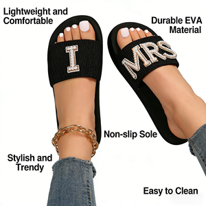 Nouvelle <span class=keywords><strong>pantoufle</strong></span> compensée 2025 grande taille, tendance, respirante, avec empeigne en PU et semelle intermédiaire en caoutchouc, pour toutes les saisons - Product Image 4