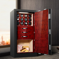 Eonluxe Coffre-fort de Luxe Automatique pour 12 Montres Rouge avec Écran Tactile LCD Antivol et Système de Déverrouillage par Empreinte Digitale