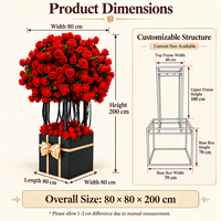 Grande Composition Florale Artificielle de Roses au Sol, Faite à la Main en PU, avec Support en Fer, Décoration de Luxe Réaliste pour Mariages et Hôtels