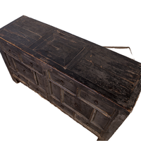 Buffet de buffet en bois massif 10 tiroirs recyclé noir vintage rustique antique chinois