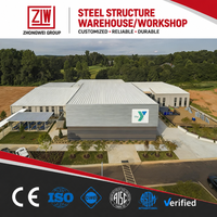 Almacén de Estructura de Acero Prefabricado Moderno Zhongwei, Certificado ISO 9001, Diseñado para Soluciones Totales de Proyecto