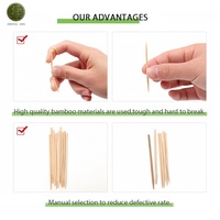 Cure-dents en bambou Moso aromatisés avec logo personnalisé de 6,5 cm, mini-bâtonnets jetables, vente en gros d'usine chinoise, haute qualité, faible MOQ