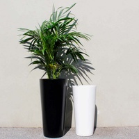Ensemble de pots de fleurs modernes en métal, argent, noir, bronze, design minimaliste, jardinières d'intérieur, finition chromée