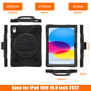 เคสกันกระแทกสำหรับ iPad Tab Pad 10th 2022 10.9 นิ้ว และ iPad 11 2025 พร้อมสายสะพายและขาตั้ง - Product Image 5