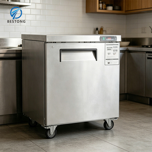 Refrigerador comercial de mostrador de una sola temperatura con termostato digital, enfriamiento ajustable, apagado automático y ruedas para delicatessen y cafetería - Product Image 3