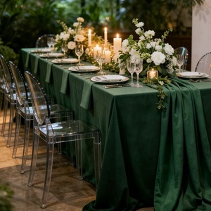 <span class=keywords><strong>Nappe</strong></span> en polyester tricoté, anti-plis, anti-poussière, finition mate, style moderne et minimaliste, pour mariages, banquets, conférences et hôtels - Product Image 3