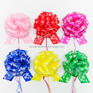 5 inch giáng sinh dập nổi đám cưới kéo cung chuỗi phục vụ nơ sọc kẻ sọc ruy băng Quà Tặng chuỗi kim loại kéo cung - Product Image 3