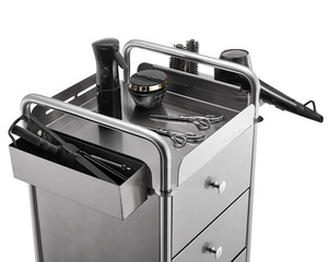 Wallybeauty Luxury Stainless Steel Hair Salon Working <b>Trolley</b> Cart <b>Trolley</b> Salon Station <b>Trolleys</b> with Wheels - Product Image 5