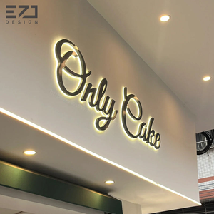 <span class=keywords><strong>ป้าย</strong></span>ไฟ LED 3 มิติ แบบมีไฟส่องด้านหลัง ชุบเคลือบสีทอง EZD สำหรับตกแต่งภายในร้านกาแฟ - Product Image 4