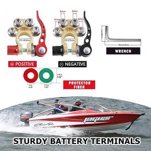 <span class=keywords><strong>Borne</strong></span> <span class=keywords><strong>de</strong></span> batterie <span class=keywords><strong>de</strong></span> voiture à déconnexion rapide 4 voies avec clé hexagonale et rondelles, pour bornes <span class=keywords><strong>de</strong></span> type SAE/JIS A - Product Image 2