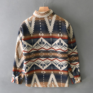 2025 Vintage Western Aztec Style Indien Hommes Vestes Épaissie À Manches Longues Outwear pour le Printemps Automne En Gros - Product Image 4