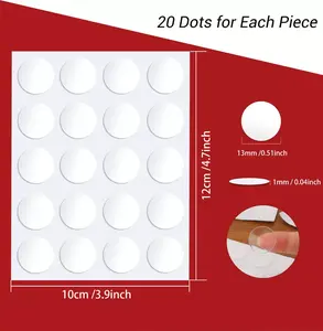 20 buah/lembar titik lengket dua sisi untuk poster kerajinan dinding, titik lengket bulat tanpa jejak stiker dempul perekat
