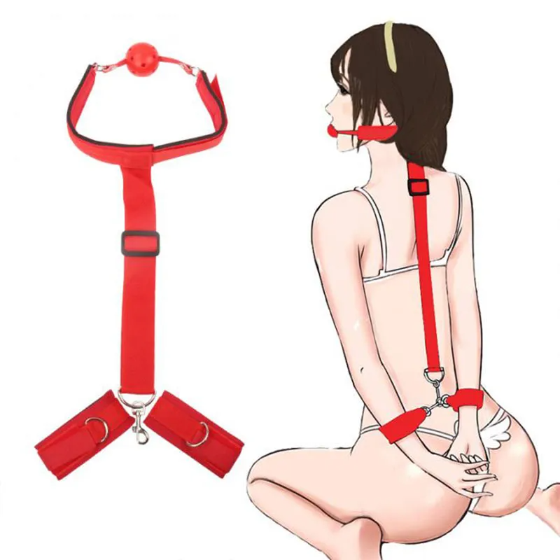 Sex Bondage Set con esposas y correas para las piernas Puños Muñeca ajustable Sex Bondage Piernas Restricciones Set Juguetes sexuales