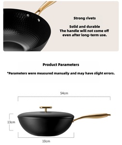 <span class=keywords><strong>Wok</strong></span> professionnel antiadhésif de 6 litres en fer raffiné, compatible tous feux, avec base de stockage d'huile, marque DESLON, compatible lave-vaisselle, pour production en série. - Product Image 4
