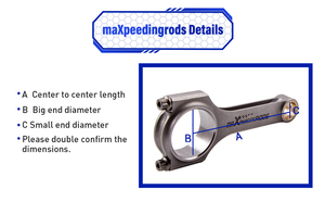MaXpeedingrods 4x Conrod Steel H-beam Batang Penghubung + Baut ARP untuk Acura Honda F22C S2000 - Product Image 6