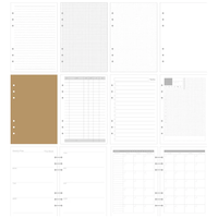 Page intérieure de la grille de points Recharge de 40 feuilles de cahier à spirale Classeur à anneaux en papier à feuilles mobiles pour Filofax Planner Filofax Planner Papers