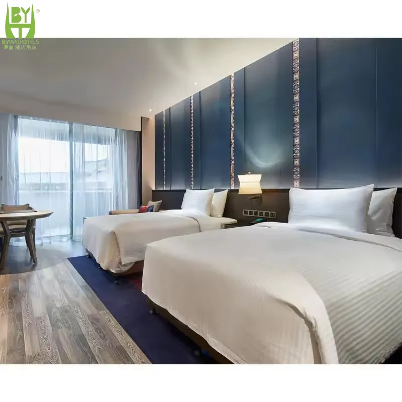सेवा प्रदान की गई 5 सितारा होटल फर्नीचर अपार्टमेंट पैनल बेडरूम सेट