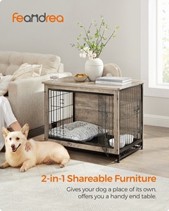 Feandrea <strong>Large</strong> Crate House Wooden <strong>Dog</strong> <strong>Kennels</strong> for <strong>Dog</strong> Heavy Duty Cage Indoor <strong>Dog</strong> Crate Furniture - Product Image 2
