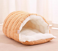 Lit pour animaux de compagnie semi-fermé, maison pour chat, lit chaud pour chat et chien pour l'hiver, nid douillet pour animaux de compagnie