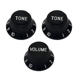 Perillas de potenciómetro negras al por mayor, de plástico, tipo <span class=keywords><strong>sombrero</strong></span>, 1V 2T, perillas de control de velocidad, perillas de <span class=keywords><strong>guitarra</strong></span> ST para piezas de <span class=keywords><strong>guitarra</strong></span> - Product Image 3