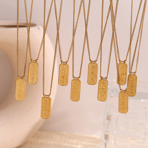 สร้อยคอจี้ตัวเลขไพ่ทาโรต์นำโชคแนววินเทจสร้อยคอจี้รูปนางฟ้า111-999ทองทำจากสเตนเลสสตีล Dainty TAROT - Product Image 1