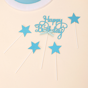 Decorazione per torta in carta glitterata da 210 g/m² con scritta '<span class=keywords><strong>Buon</strong></span> <span class=keywords><strong>Compleanno</strong></span>' in confezione OPP, OEM o ODM. - Product Image 5