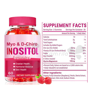 Complément alimentaire en gommes sans sucre OEM Myo-Inositol et D-Chiro Inositol pour la santé féminine, l'équilibre hormonal et la santé ovarienne - Product Image 4
