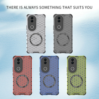 Coque de téléphone de luxe en TPU+PC, design nid d'abeille magnétique anti-chute, haute qualité, vente en gros, pour personnalisation