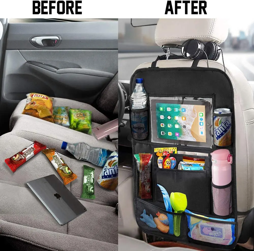 Hochwertiger Touchscreen-Tablet-Halter Oxford Fabric Car Backs eat Organizer mit 9 Aufbewahrung taschen Aufbewahrung des Rücksitzes