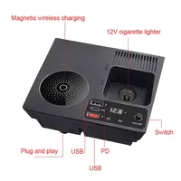 Station d'accueil Vtear avec chargeur sans fil, allume-cigare, pièces de décoration intérieure, accessoires auto pour Volkswagen Jetta MK6 2012-2014
