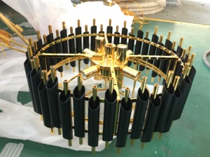 <span class=keywords><strong>Lampadario</strong></span> Moderno in Cristallo con Struttura Rotonda in Metallo Nero per <span class=keywords><strong>Tavolo</strong></span> da Pranzo - Product Image 3