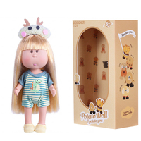 Poupée Mignonne aux Cheveux Longs et Raides Blonds 24CM, Poupée Kawaii à Habiller avec Boîte Cadeau, Plusieurs Tenues, Jouet, Ornement de Bureau pour Enfants