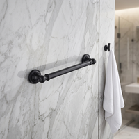 Barres d'appui murales inclinées en acier inoxydable au design moderne, écologiques, pour toilettes, finition nickel brossé