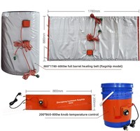 Chauffe-tambour industriel 220 V 2 kW pour fûts d'huile en caoutchouc silicone avec contrôleur de température