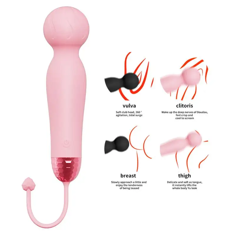 Handheld Adjustable Speed Big AV Vibrator Wand Massager Clitoris Stimulator Sex Toys for Woman USB Charging Sex Products%