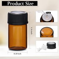 Lot de 100 flacons en verre ambré multi-tailles avec étiquettes et couvercles noirs, rechargeables, pour échantillons d'huiles essentielles et d'aromathérapie