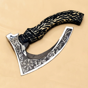 Couteau à pizza, hache à pizza, cadeau pour elle, couteau à pizza artisanal, cadeau pour elle avec étui en cuir - Product Image 1