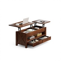 Table basse en bois au design moderne et simple, réglable en hauteur, avec garantie d'un an, pour salon, Fujian