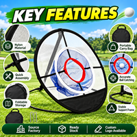 MAI CCA Filet de golf pliable pour le chipping, en nylon, montage rapide, sac de transport portable, entraînement en extérieur, 52x52x47CM, 360 degrés