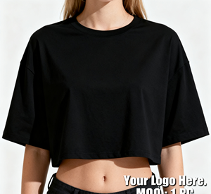 T-shirts de luxe en coton du fabricant personnalisés pour femmes, blancs de base, t-shirts et hauts courts écologiques pour bébé. - Product Image 5