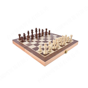 Juego de batalla de madera de 12 pulgadas, juego 2 en 1 de Ajedrez de viaje no magnético o magnético y tablero de damas con piezas de ajedrez Staunton - Product Image 5