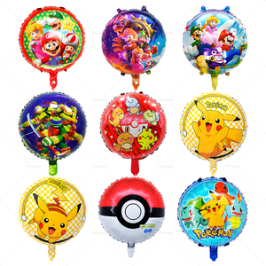 Ballons de personnage de dessin animé de 18 pouces Pikachu <span class=keywords><strong>Mario</strong></span> Spider-Man Ballons ronds en feuille d'or de dessin animé Ballons décoratifs de fête - Product Image 2