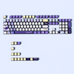 Conjunto de Teclas PBT Translucidas Roxas e Amarelas de 118 Teclas para Teclado Mecânico de Jogos MX - Product Image 1