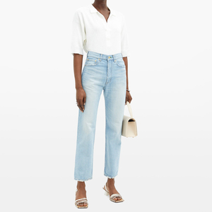 DiZNEW Pantalon élastique personnalisé à soutien slim pour filles, denim lavé, <span class=keywords><strong>jean</strong></span> pour femmes - Product Image 3