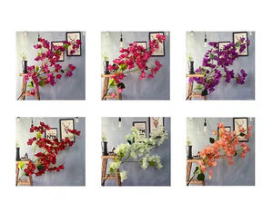 Gros Faux Bougainvillier <span class=keywords><strong>Arbre</strong></span> Décor Soie Arrangement Floral Fleur Artificielle Rouge Bougainvillier Branche - Product Image 6