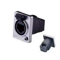 Prise RJ45 étanche IP65 IP67 à montage sur panneau, connecteur circulaire pour transmission de signal d'affichage et réseau