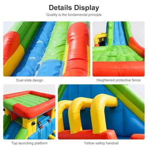Château gonflable 2 en 1 avec toboggan et piscine à jets d'eau, filet de sécurité et conception anti-renversement - Product Image 3